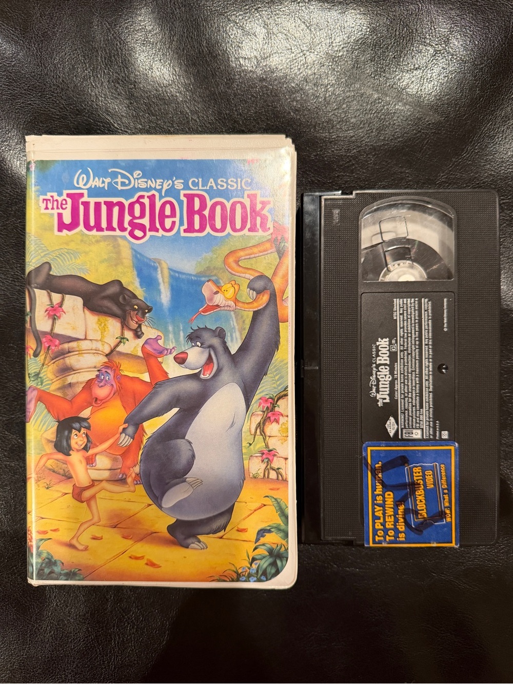 🩷 Walt Disney's The Jungle Book VHS - Colorful Illustrated Cover